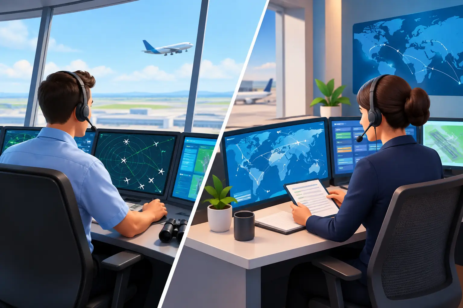 Air Traffic Controller Versus Dispatcher Jobs