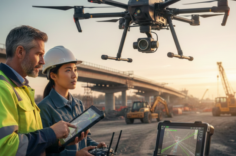 Drone operators at work